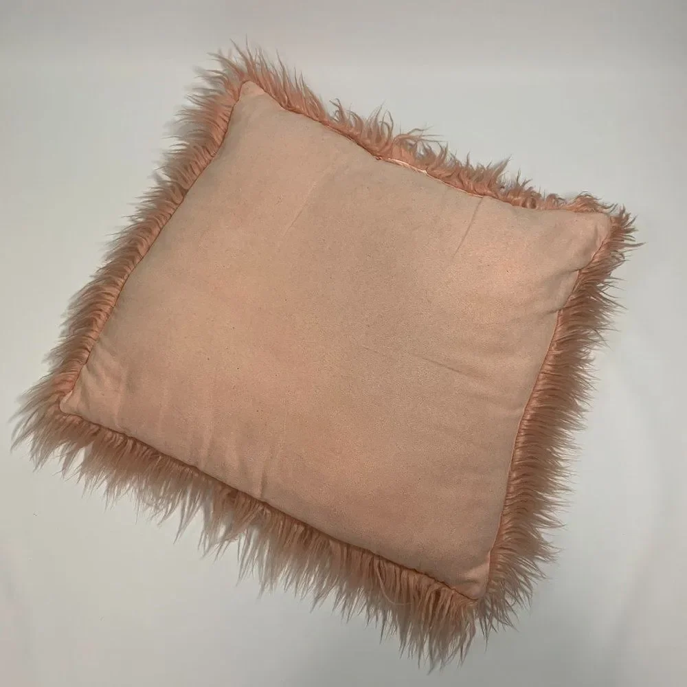 17x17 Blush Shaggy Pillow